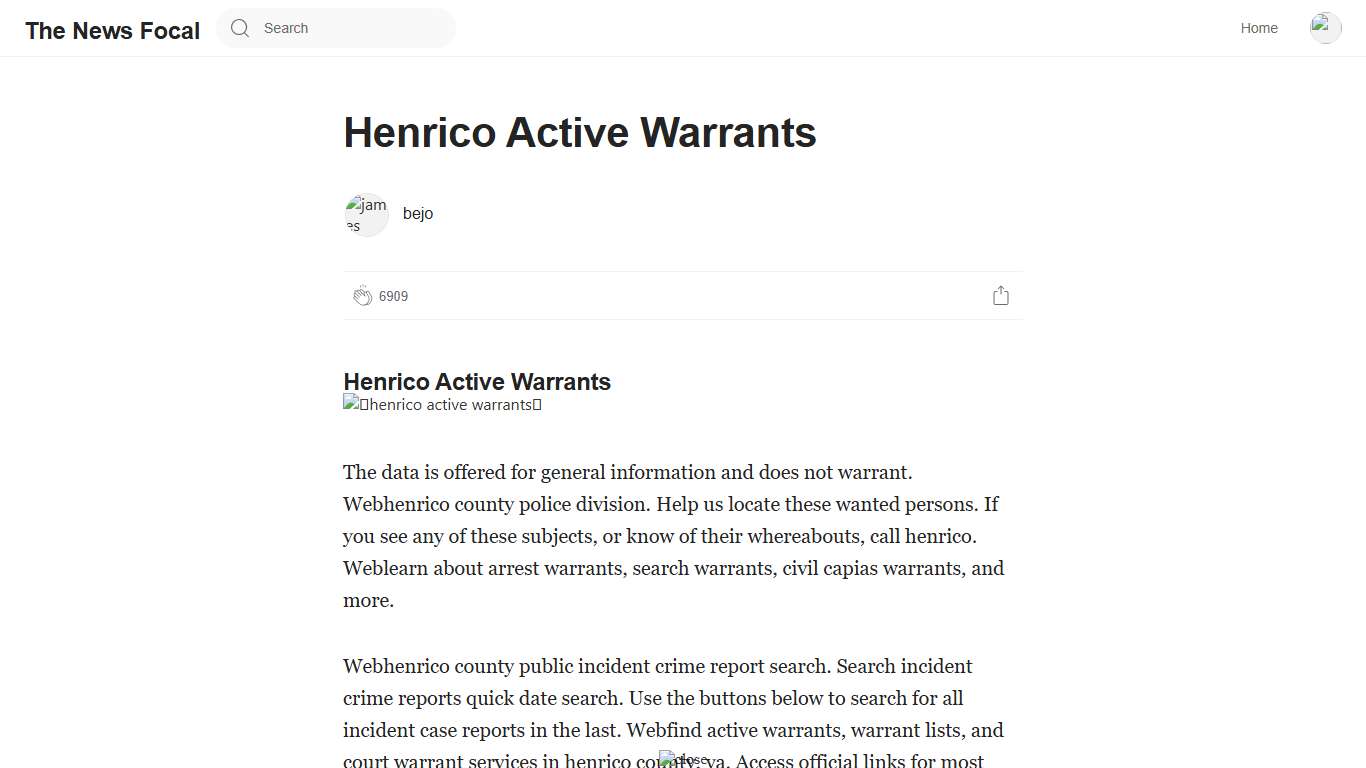 Henrico Active Warrants