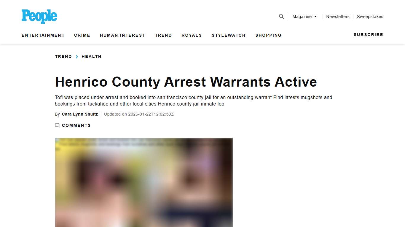 Henrico County Arrest Warrants Active-